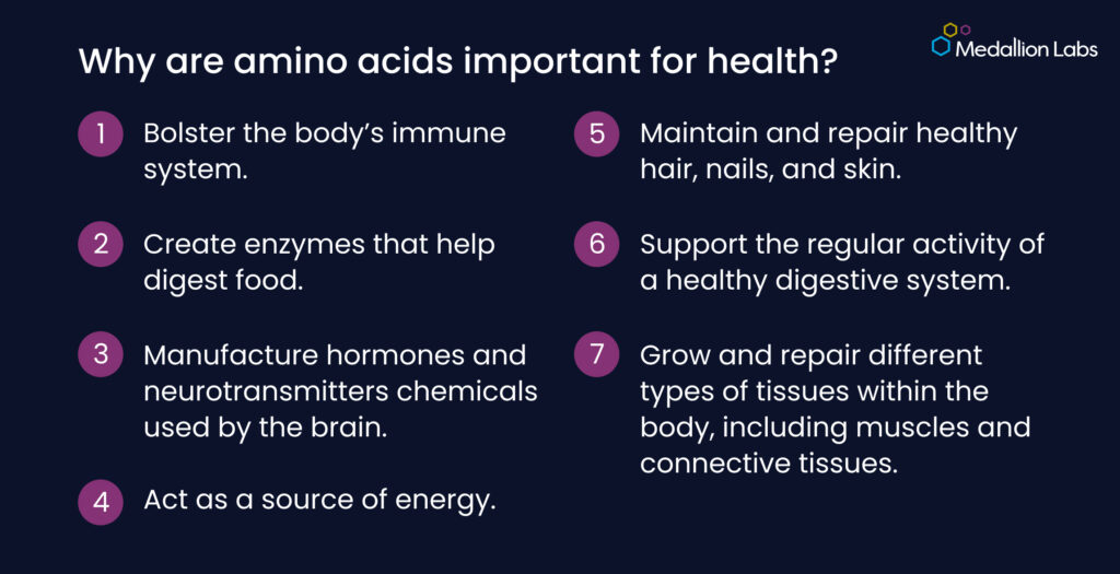 Why are amino acids important for health?