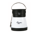 A camping lantern that is customized with the Medallion Labs logo.